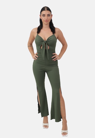 Tuta jumpsuit di Elara in verde: frontale