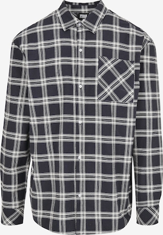 Urban Classics Regular fit Button Up Shirt in Black: front