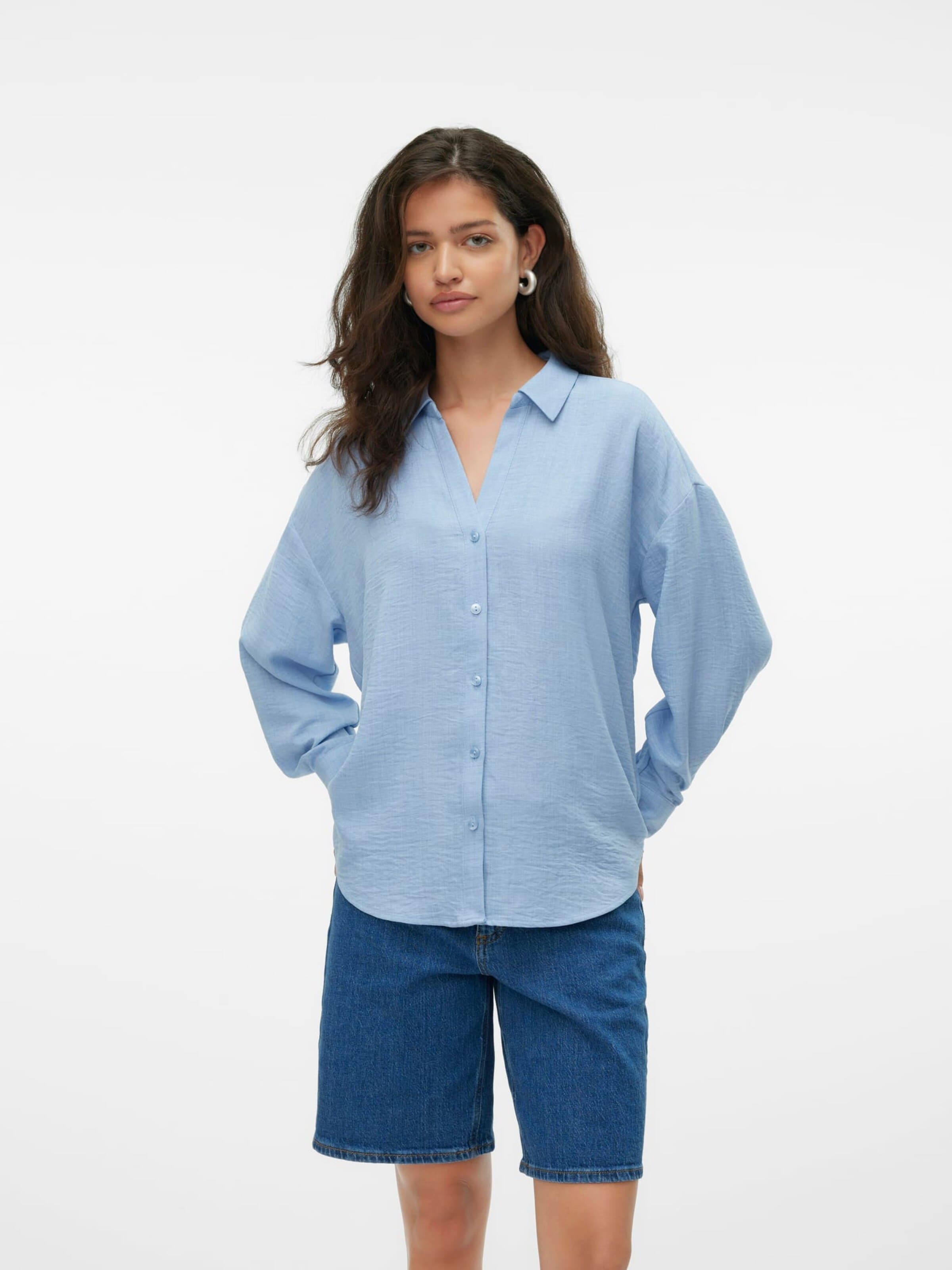 VERO MODA Blouse in Blauw: voorkant