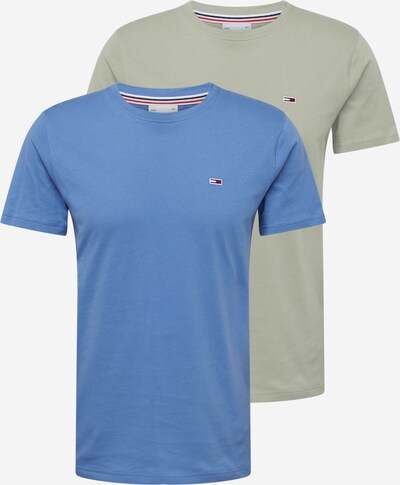Tommy Jeans T-Krekls, krāsa - zils / tumši zils / gaiši zaļš / gandrīz balts, Preces skats