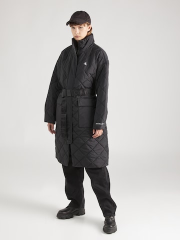 Calvin Klein Jeans Between-Seasons Coat in Black: front