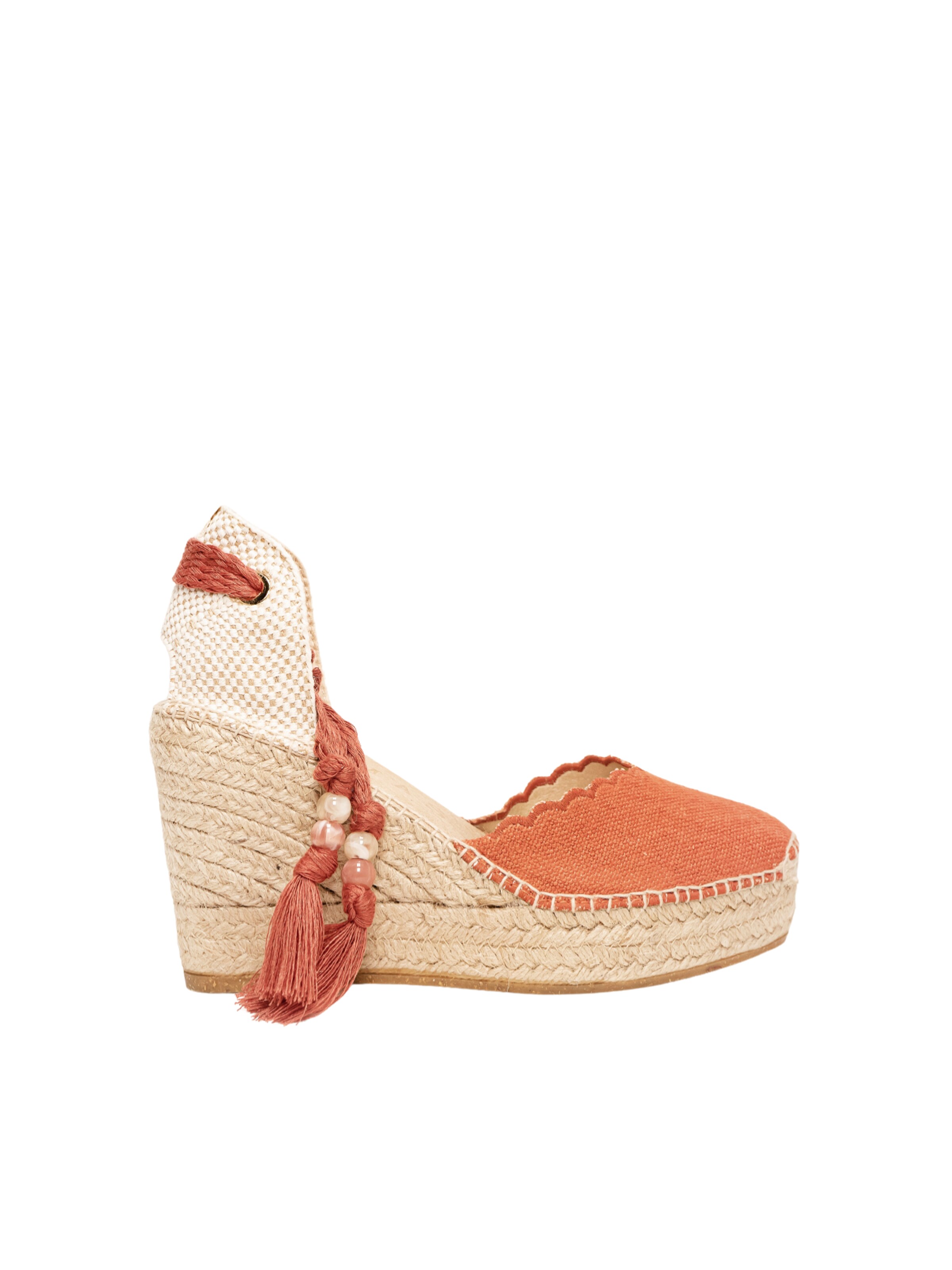 Alhamas Sandal 'Alpargata Cuña 10 cm' in Orange: front