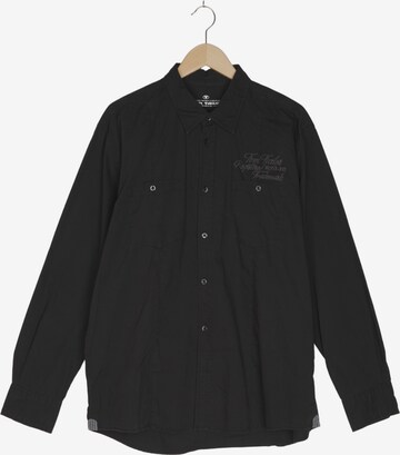 TOM TAILOR Button Up Shirt in XL in Black: front