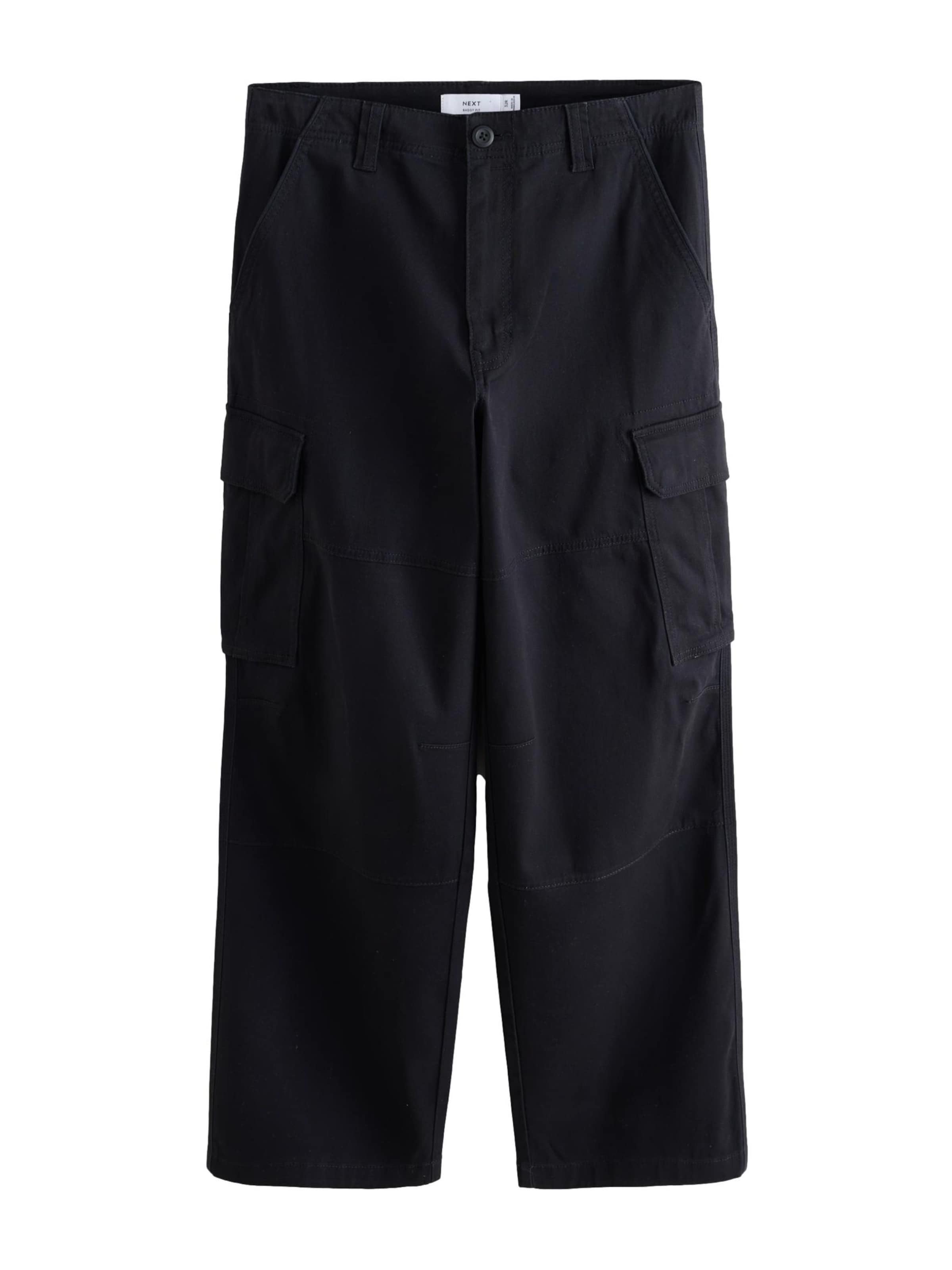 Next - Ropa ancha Pantalón cargo en negro: frente