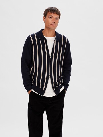 SELECTED HOMME Knit Cardigan 'Mattis' in Blue: front