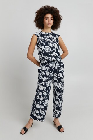 ICHI Wide leg Broek 'IHMARRAKECH' in Zwart