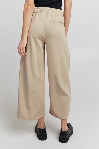 ICHI Wide leg Bandplooibroek 'KATE' in Beige