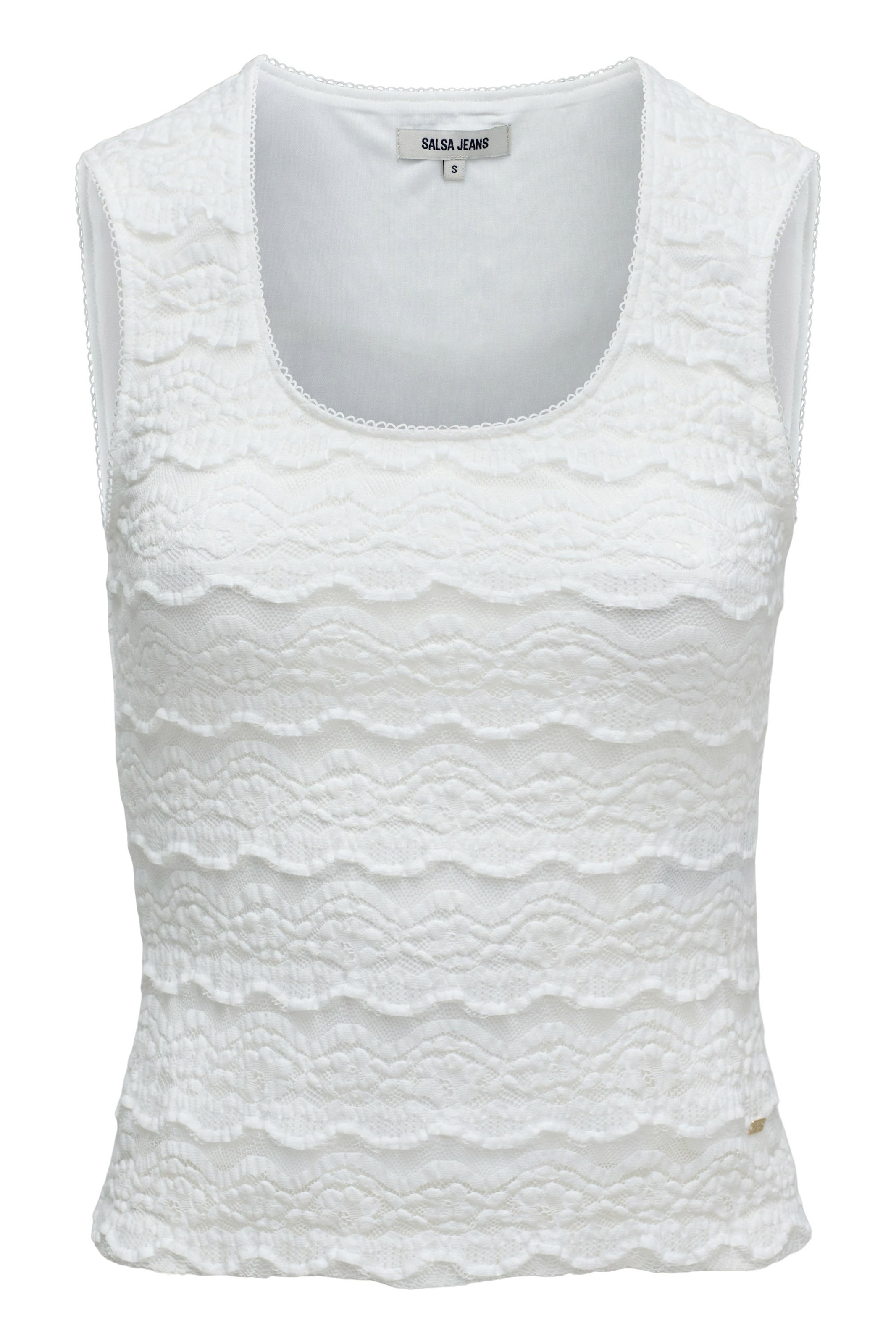 Salsa Jeans Top in Wit: voorkant