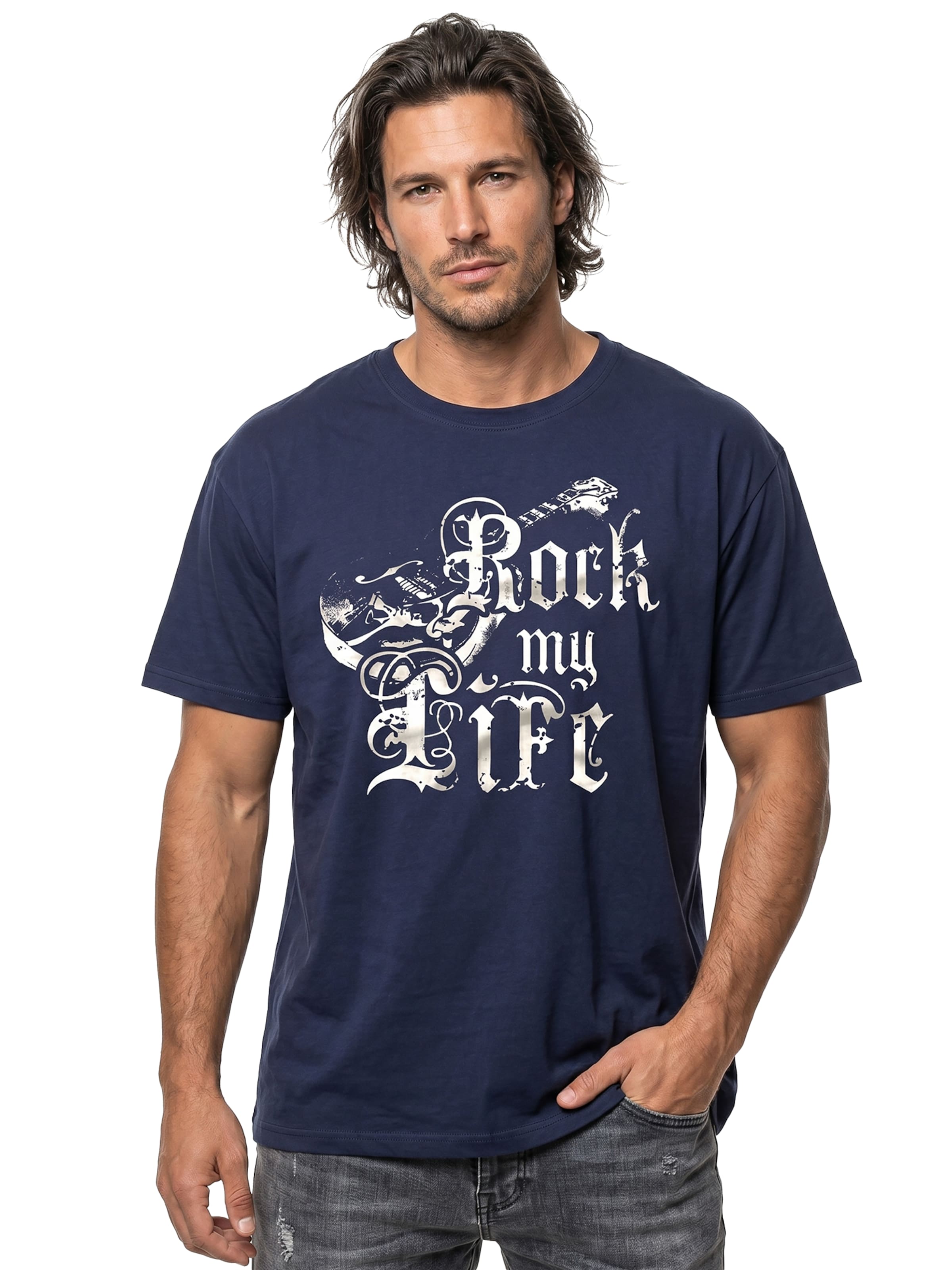 MAKAYA Shirt 'Rock my Life' in Blue