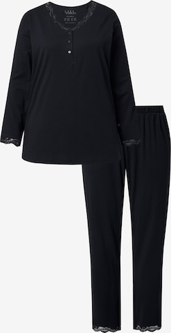 Ulla Popken Pyjama in Zwart: voorkant