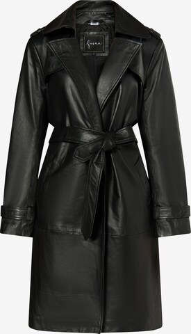 faina Between-Seasons Coat in Black: front