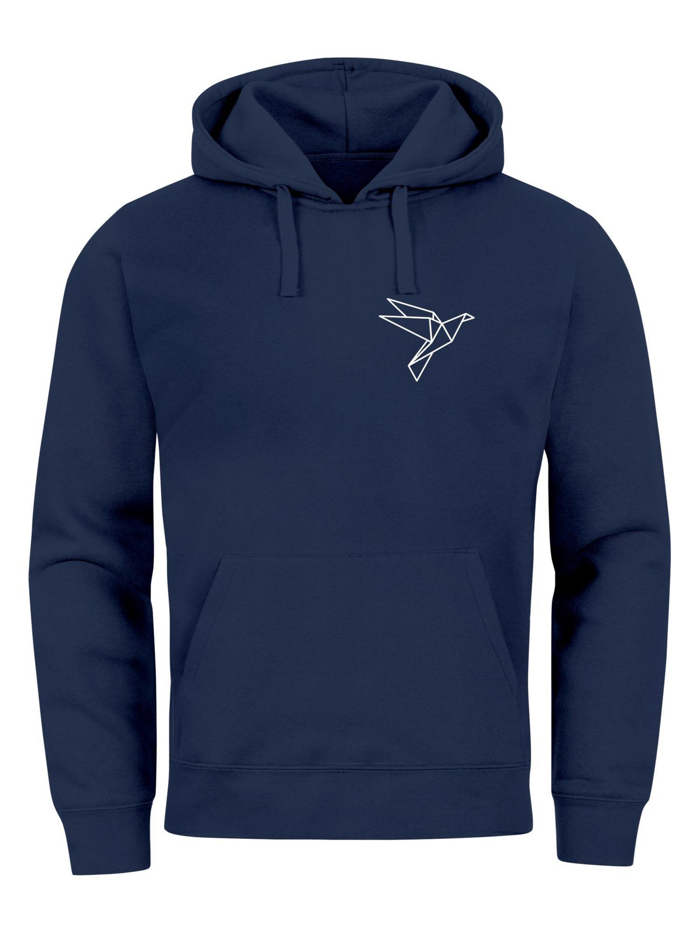Neverless Sweatshirt 'Origami Vogel' in Blue: front