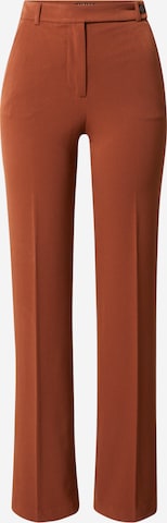 Sisley Regular Trousers with creases in Brown: front