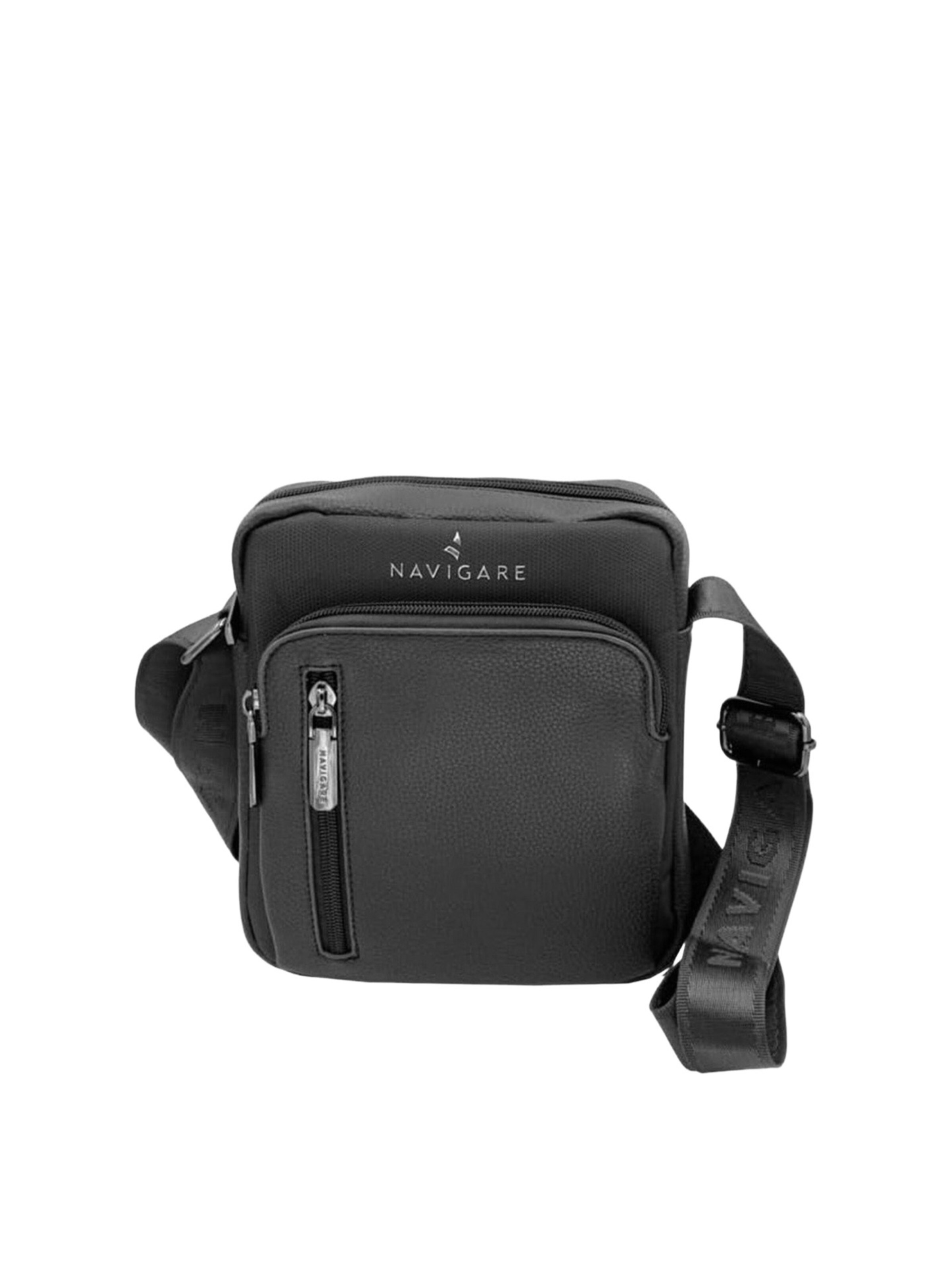 Borsa a tracolla 'Borsa a Tracolla Uomo Navigare - Poliestere Chiusura Zip' di Navigare in nero: frontale