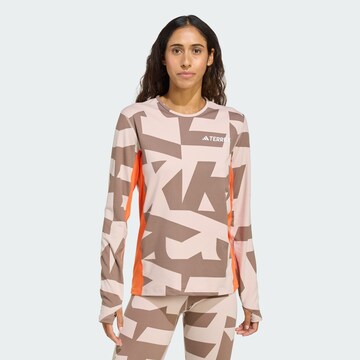 ADIDAS TERREX Functioneel shirt 'Multi Synthetic Base Layer' in Bruin: voorkant