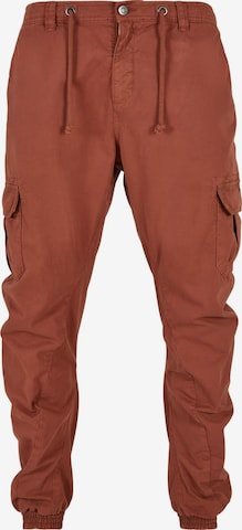 Urban Classics Tapered Cargo trousers in Brown: front