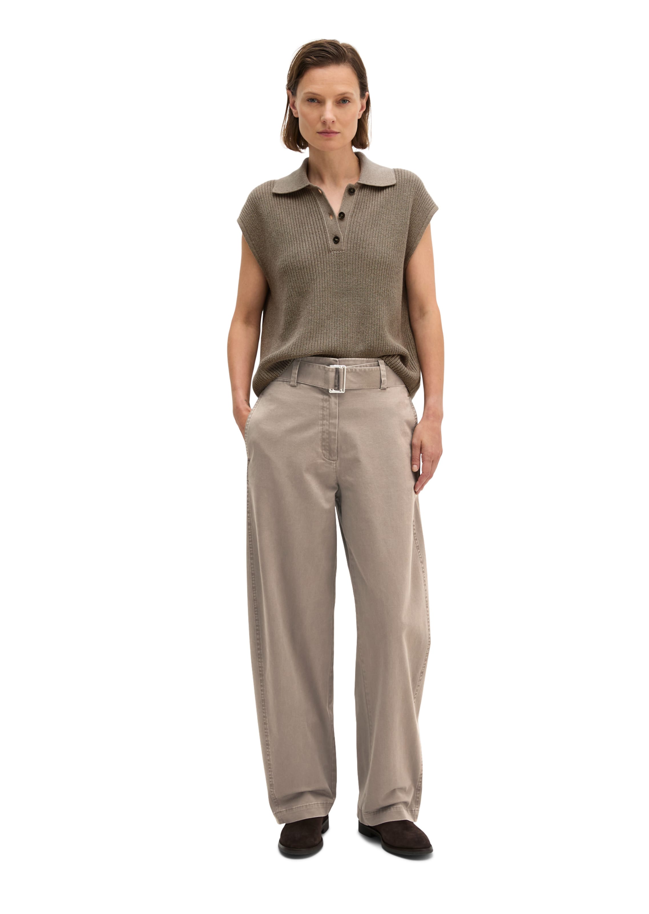 Marc O'Polo Loosefit Broek in Bruin