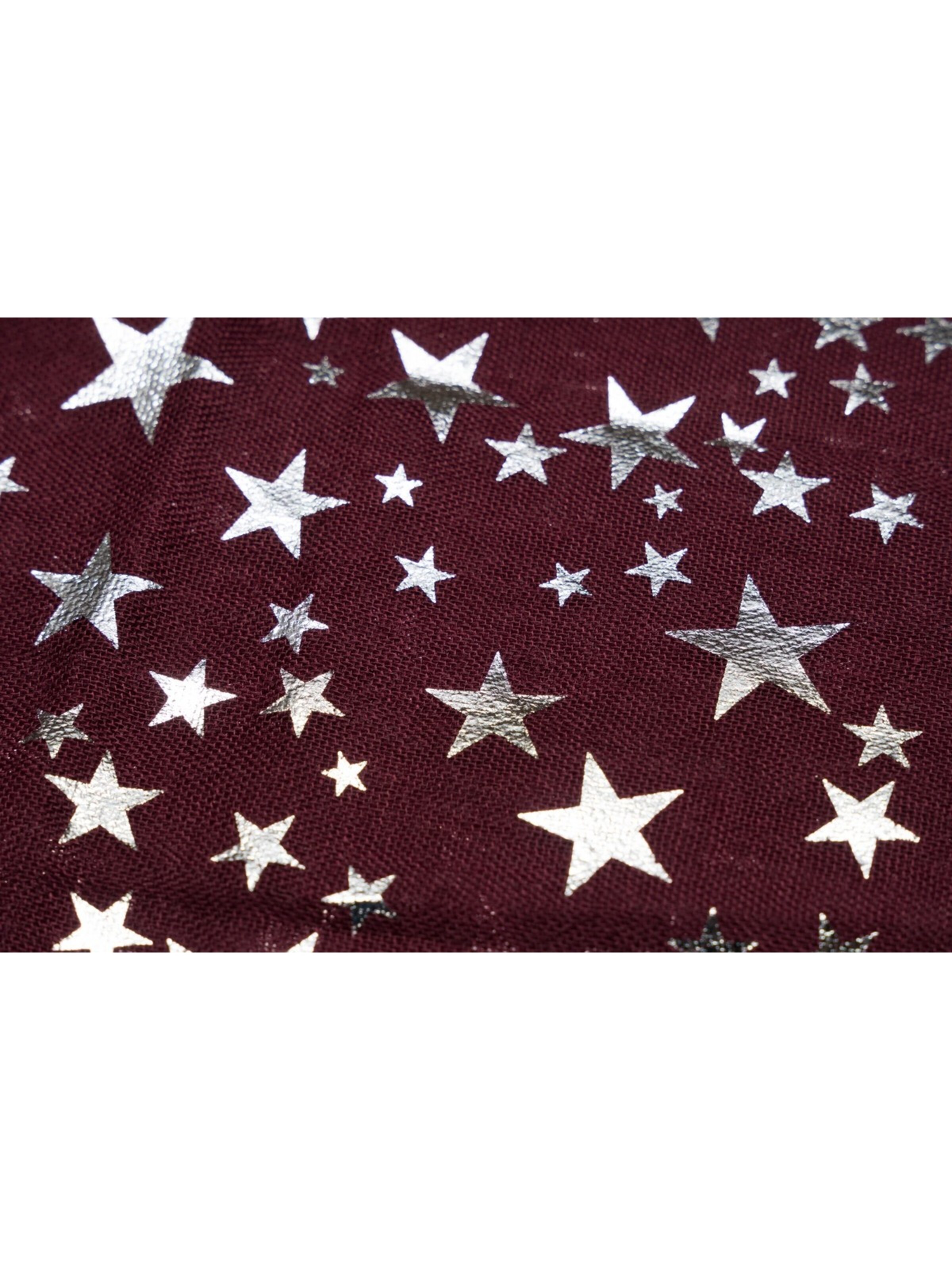styleBREAKER Loop scarf 'Loop Schal mit Metallic Sterne Print' in Red