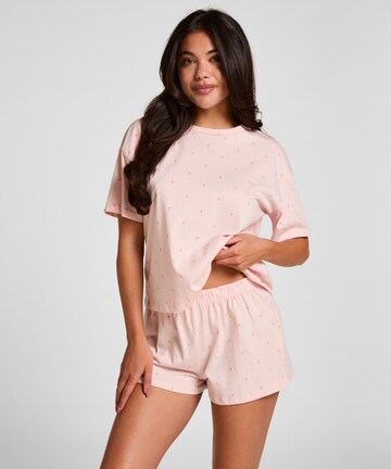 Hunkemöller Korte pyjama in Roze: voorkant