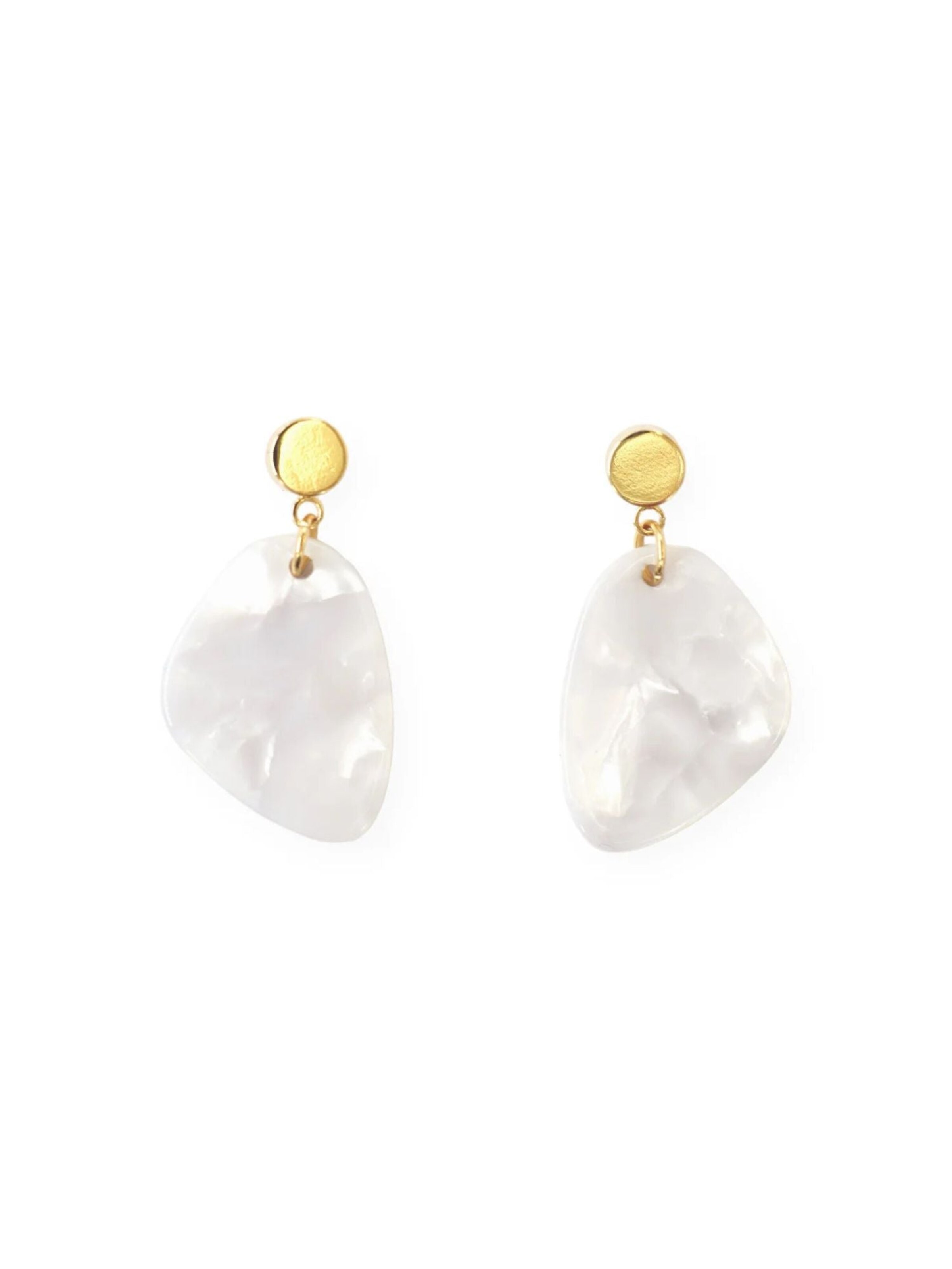 Fräulein Wunder Earrings 'Acetat Amy' in White: front