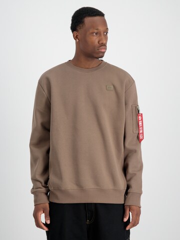 ALPHA INDUSTRIES - Sweatshirt em castanho: frente