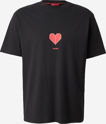 HUGO Футболка 'Dalentin' в Черный: спереди