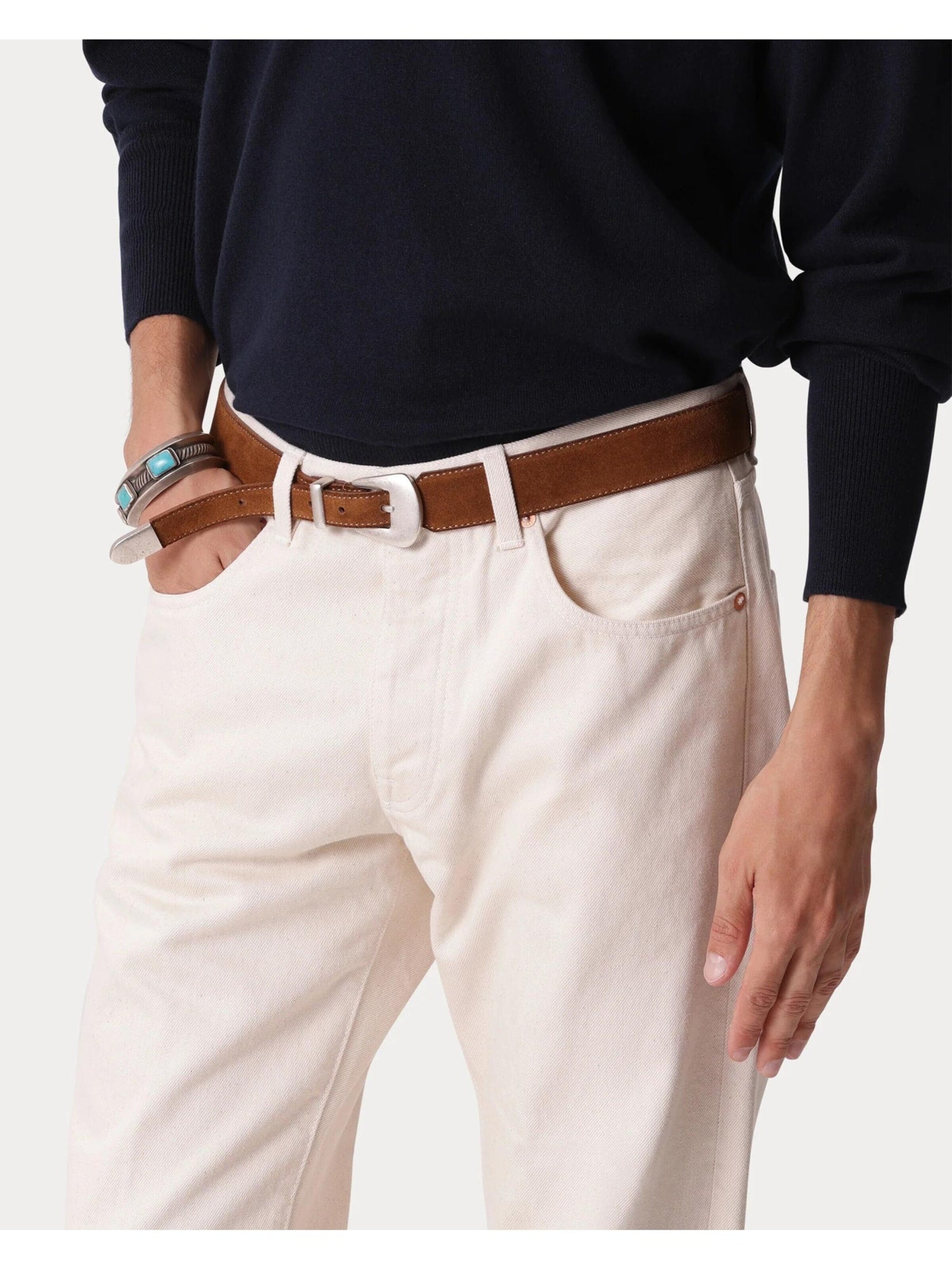 Fortela Regular Jeans '965 John Japan Selvedge Denim 5-Pocket Regular Fit Ecrù' in Beige