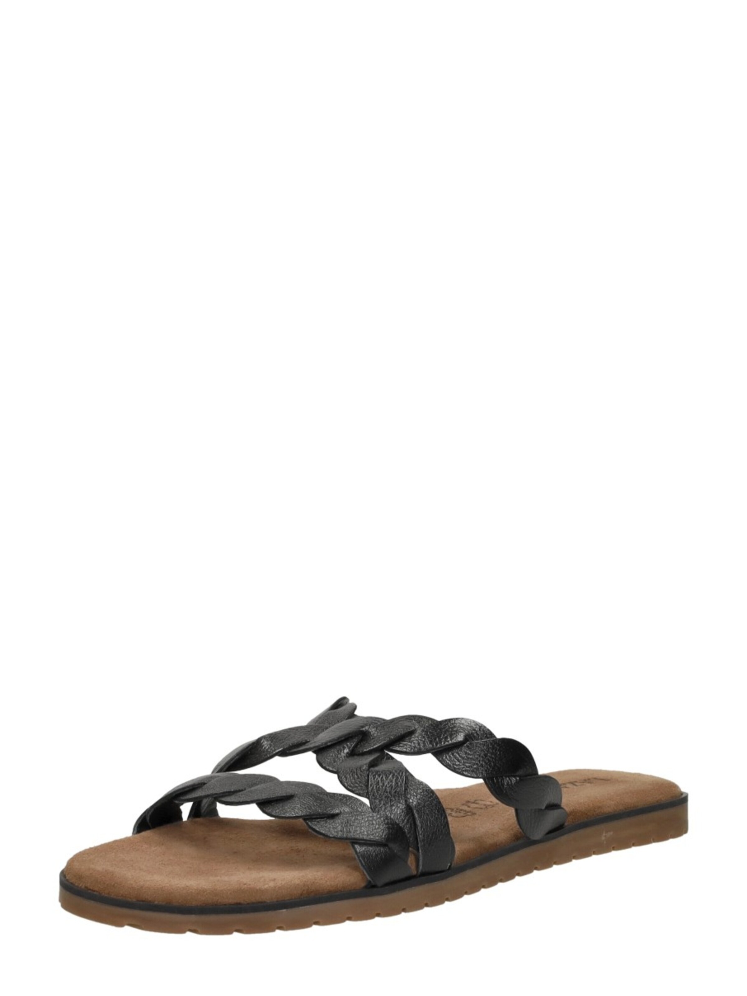 LAZAMANI Mule 'Open Teen' in Black: front