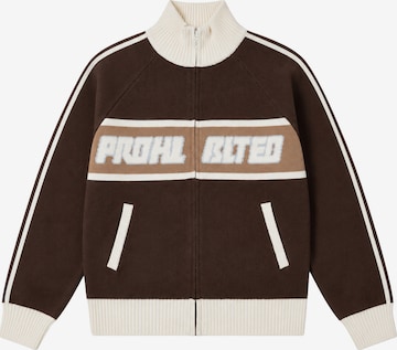 Prohibited Strickjacke 'Letterman' in Braun: Vorderseite