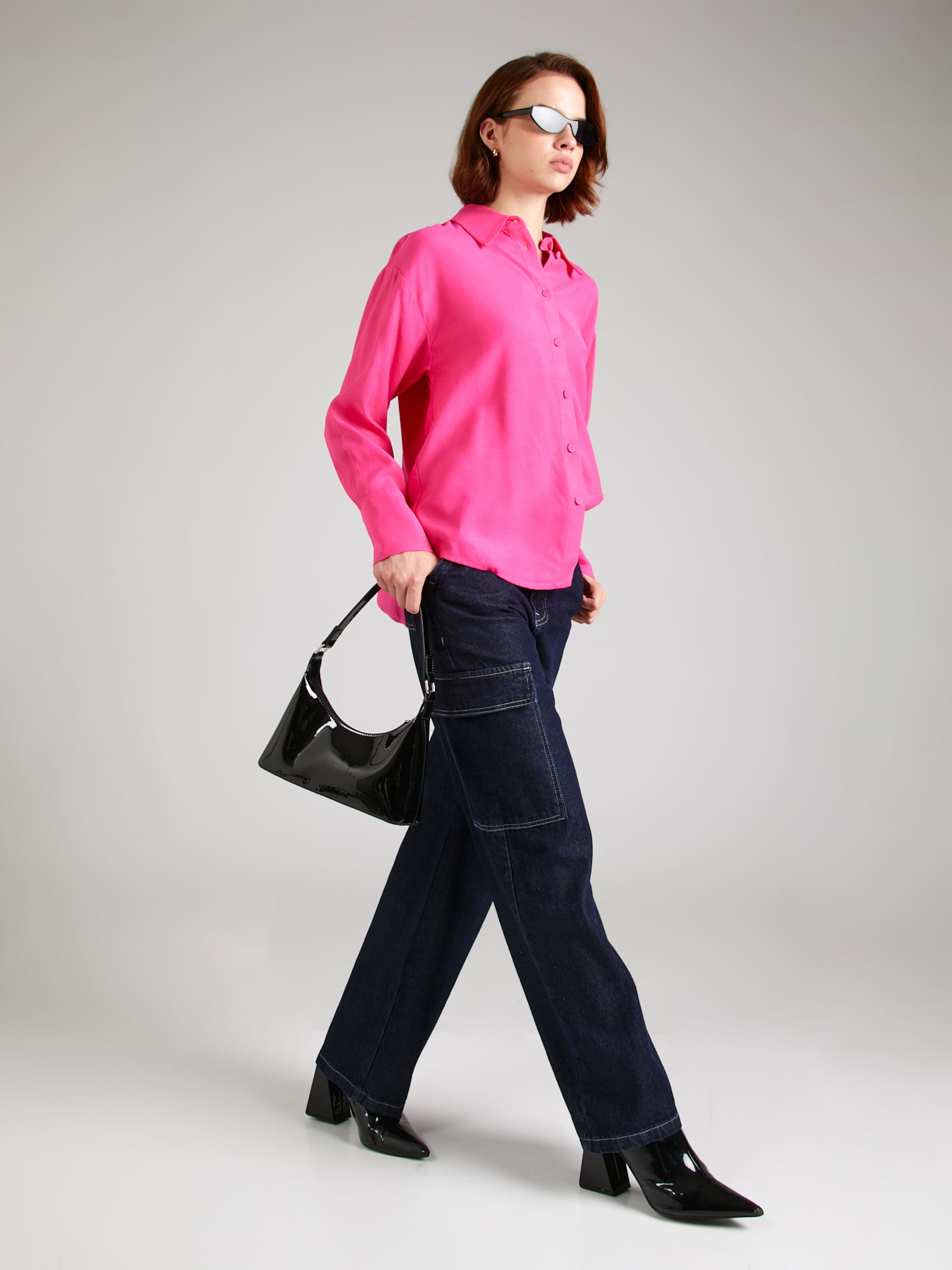 Fuchsia blouse outfit deals