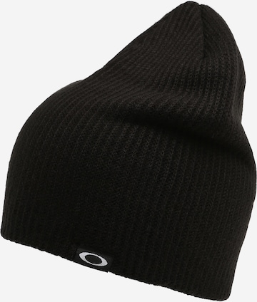 juoda OAKLEY Sportinė kepurė 'BACKBONE': priekis