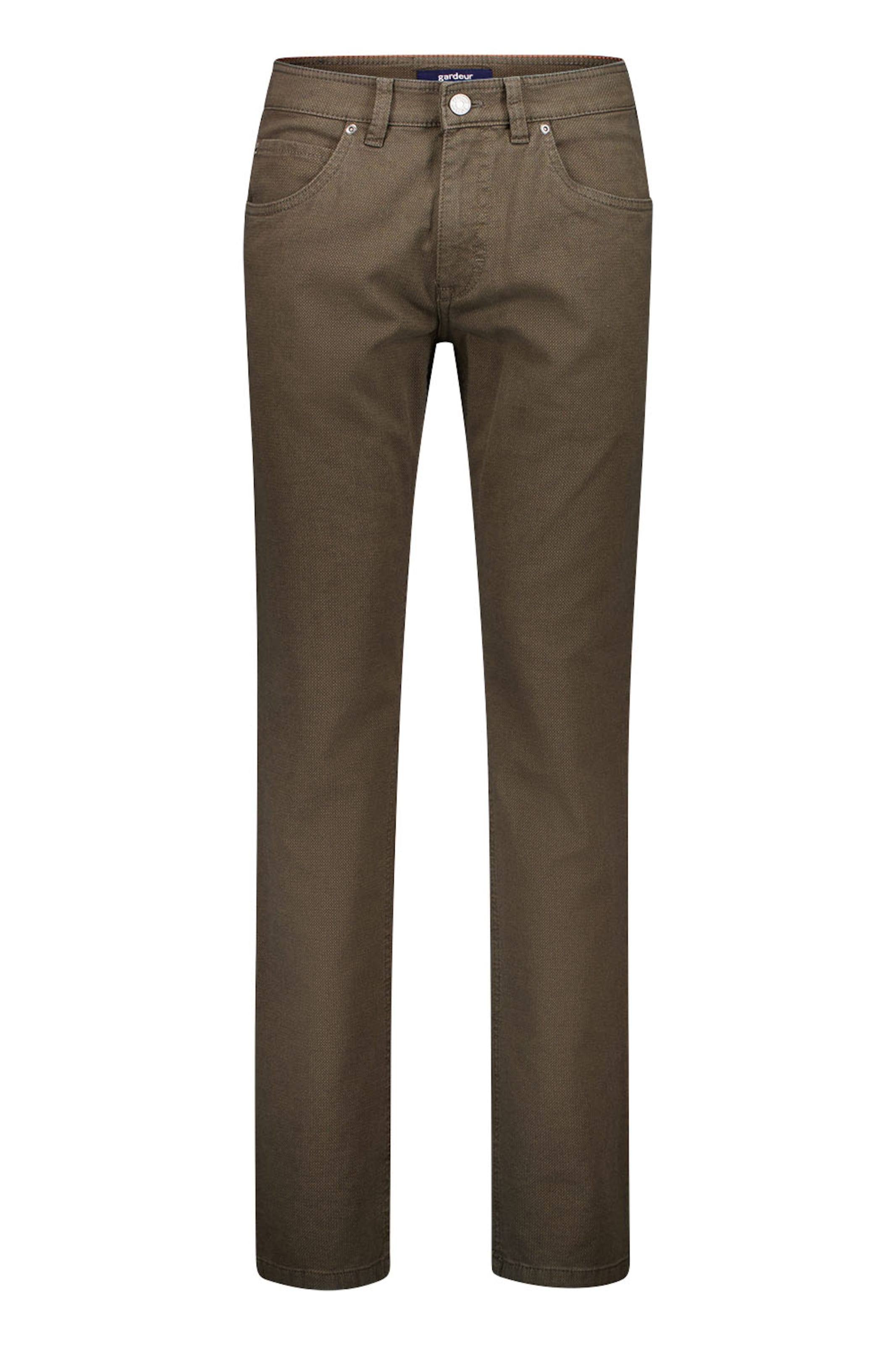 Gardeur Slimfit Broek in Bruin: voorkant