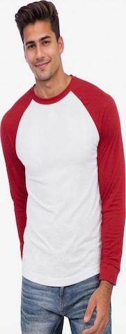 Vanilla Shirt '2-Pack Heren Baseballshirt Lange Mouwen – Wit/Zilvergrijs – Casual Raglan – Maat M' in Red: front