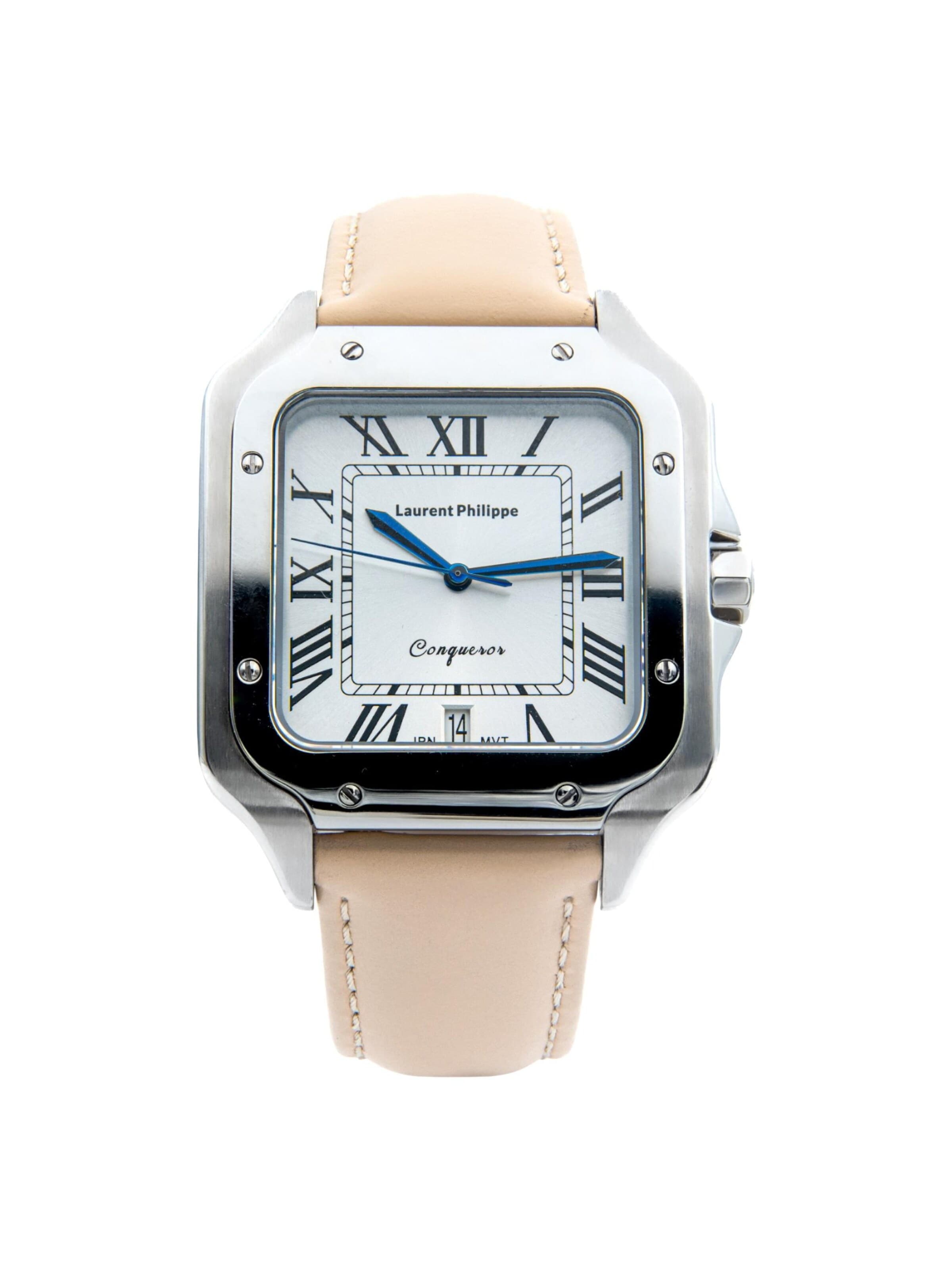 Laurent Philippe Analog watch 'Koh-I-Noor – Naked Skin' in Beige: front