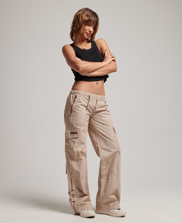 Superdry Wide leg Cargobroek in Beige