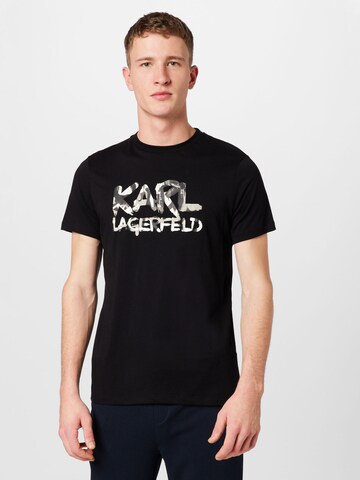 Tricou de la Karl Lagerfeld pe negru: față