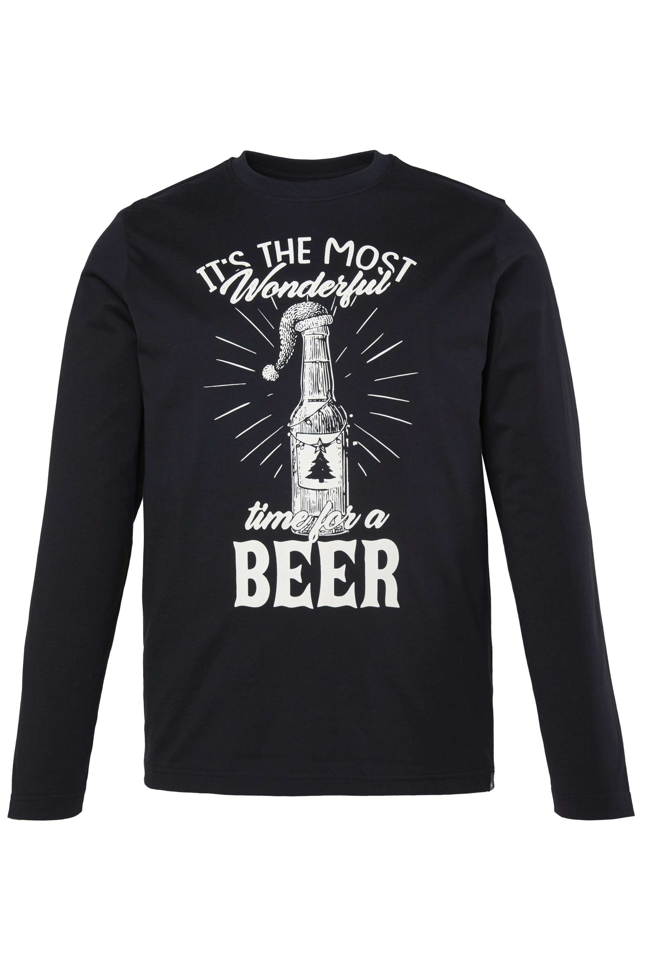 Men Plus Shirt in Black: front
