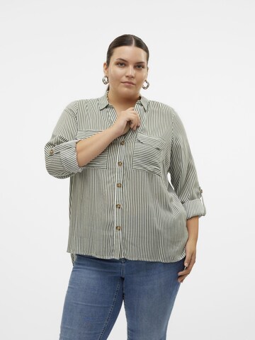 Vero Moda Curve Blouse 'BUMPY' in Green: front
