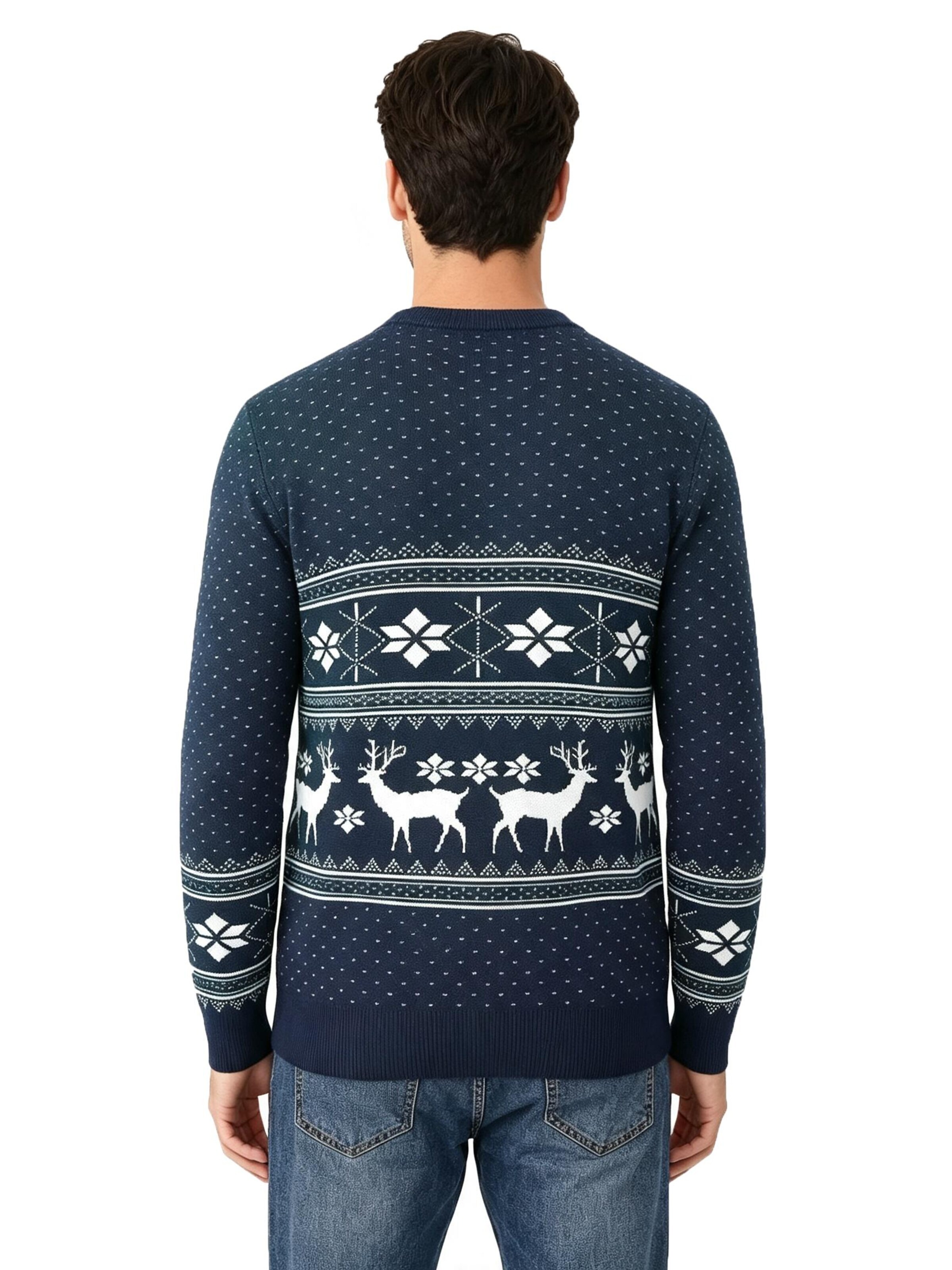 KoJooin Sweater 'Weihnachtspullover für Herren Rundhalsausschnitt Langarm Pullover' in Blue