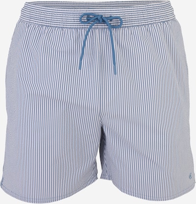 Calvin Klein Swimwear Uimashortsit 'Seersucker' värissä laivastonsininen / valkoinen, Tuotenäkymä