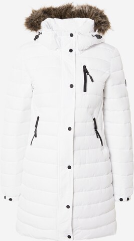 Manteau d’hiver Superdry en blanc : devant