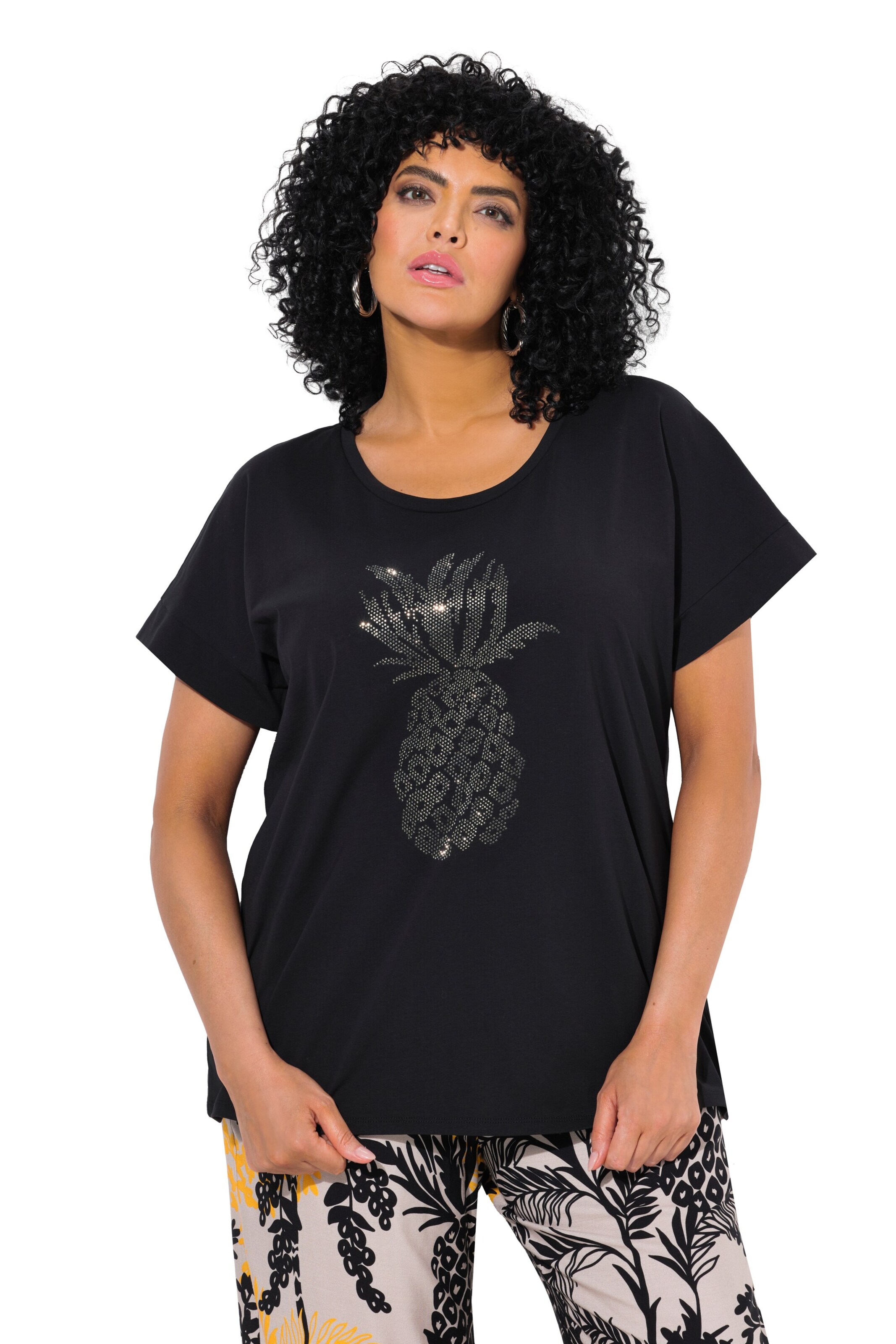 Ulla Popken Shirt in Schwarz: Vorderseite