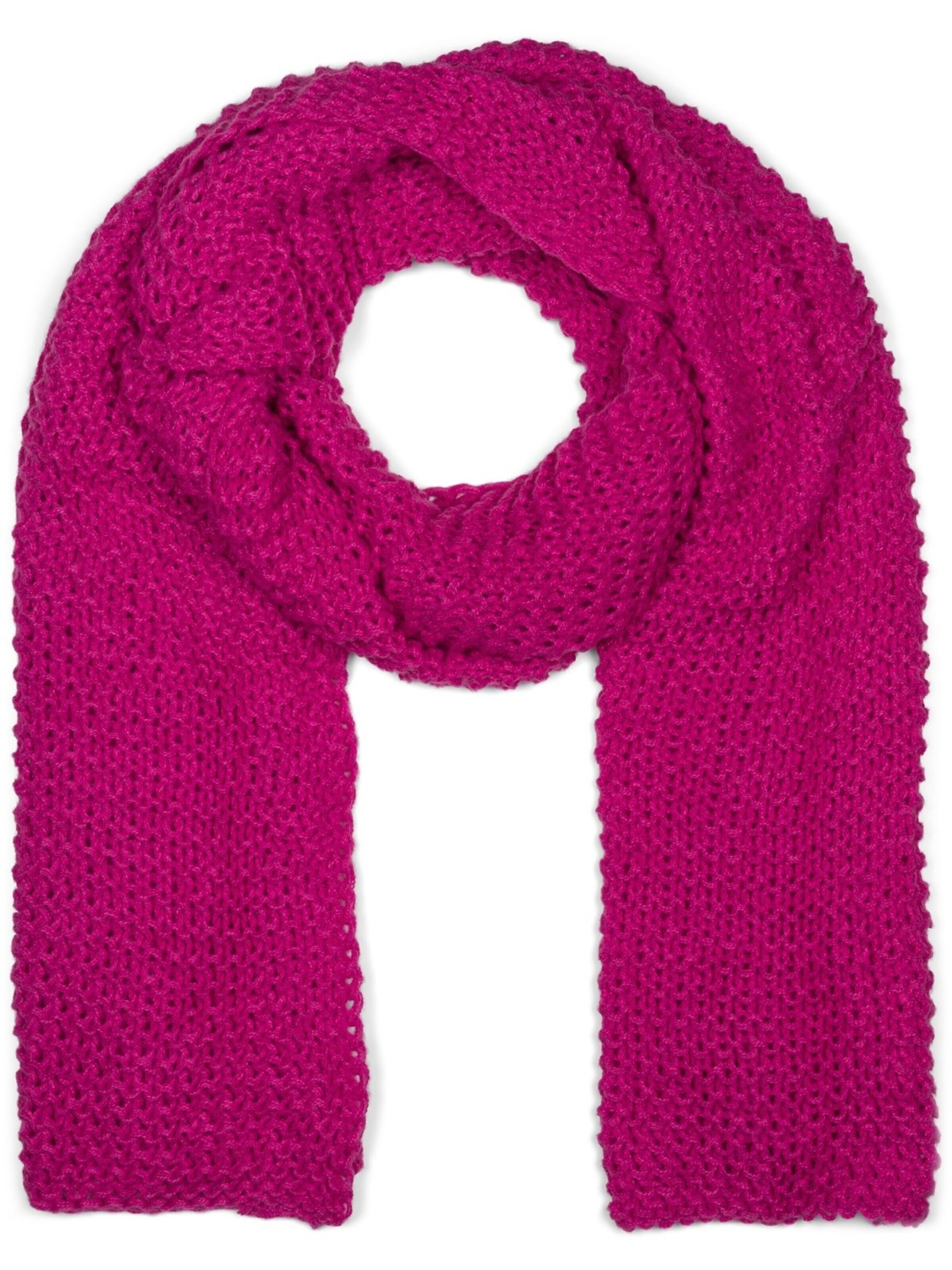 styleBREAKER Schal 'Langer Strick Schal mit Wellen Strickmuster'‌‌ in Pink: Vorderseite