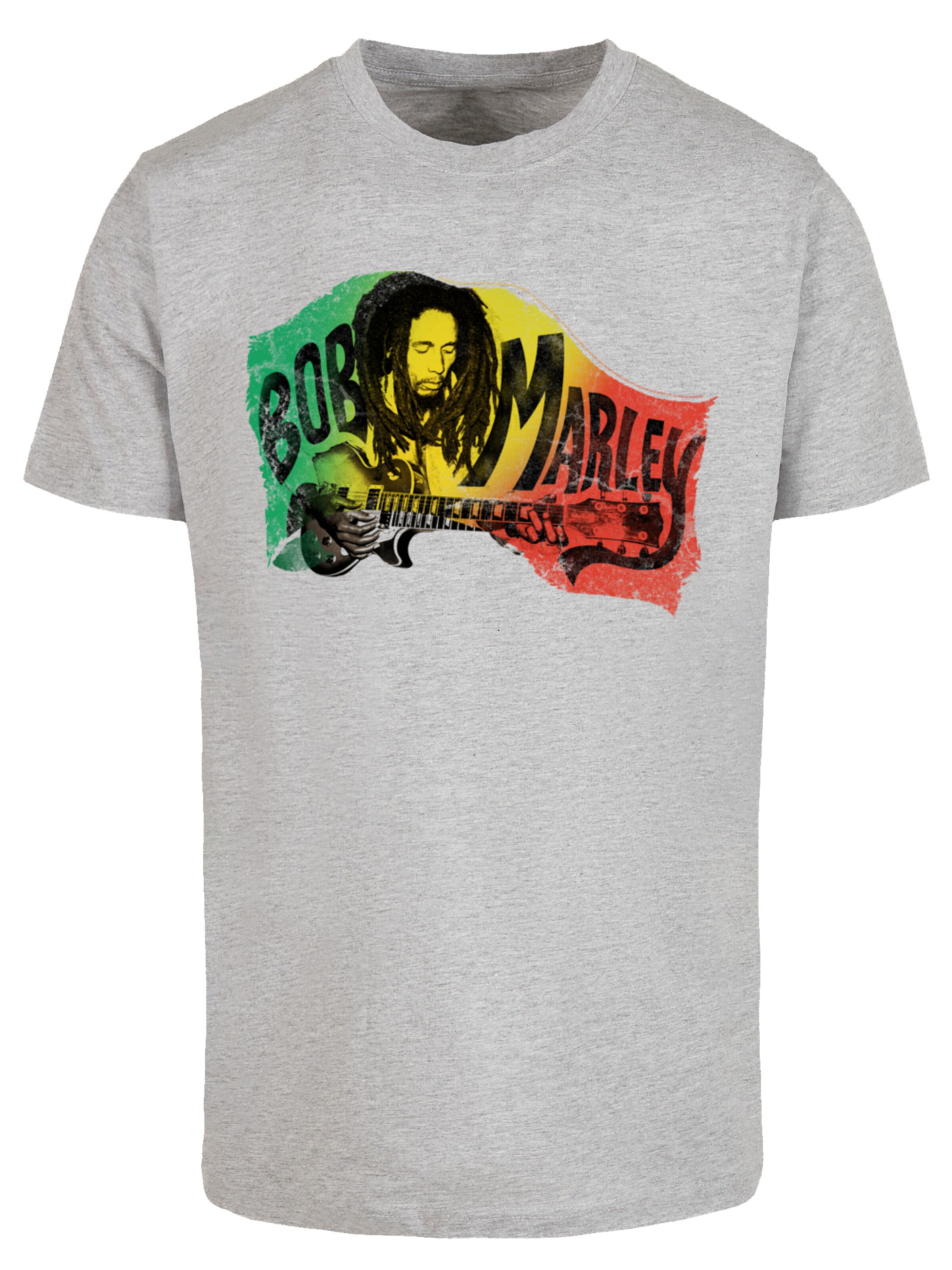 F4NT4STIC Shirt 'Bob Marley' in Grijs: voorkant