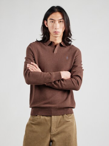 Polo Ralph Lauren Πουλόβερ 'JOHNNY' σε καφέ: μπροστά
