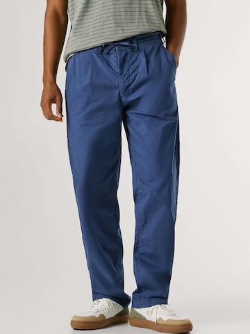 Pepe Jeans Loosefit Bandplooibroek in Blauw: voorkant