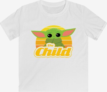 F4NT4STIC T-Shirt 'Star Wars The Mandalorian Child Retro' in Weiß: predná strana