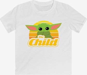 F4NT4STIC Shirt 'Star Wars The Mandalorian Child Retro' in Wit: voorkant