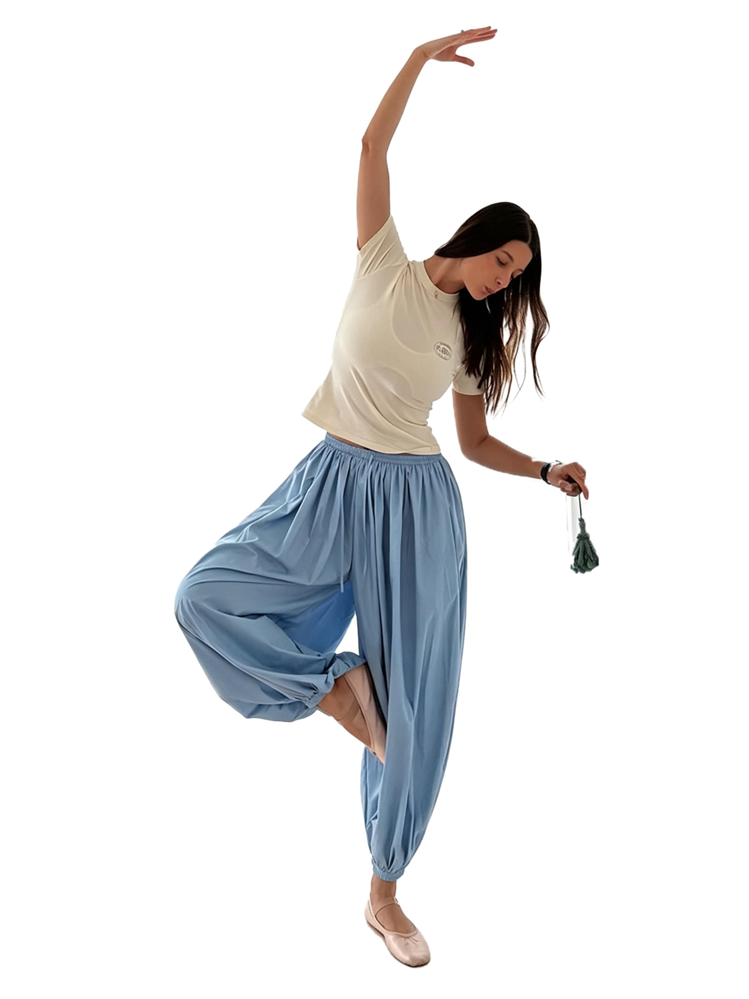 KoJooin Szeroka nogawka Spodnie 'Damen Baumwollweite Lässige Culotte Hose – Modische, lockere Laternenhose für entspannte Looks' w kolorze niebieski