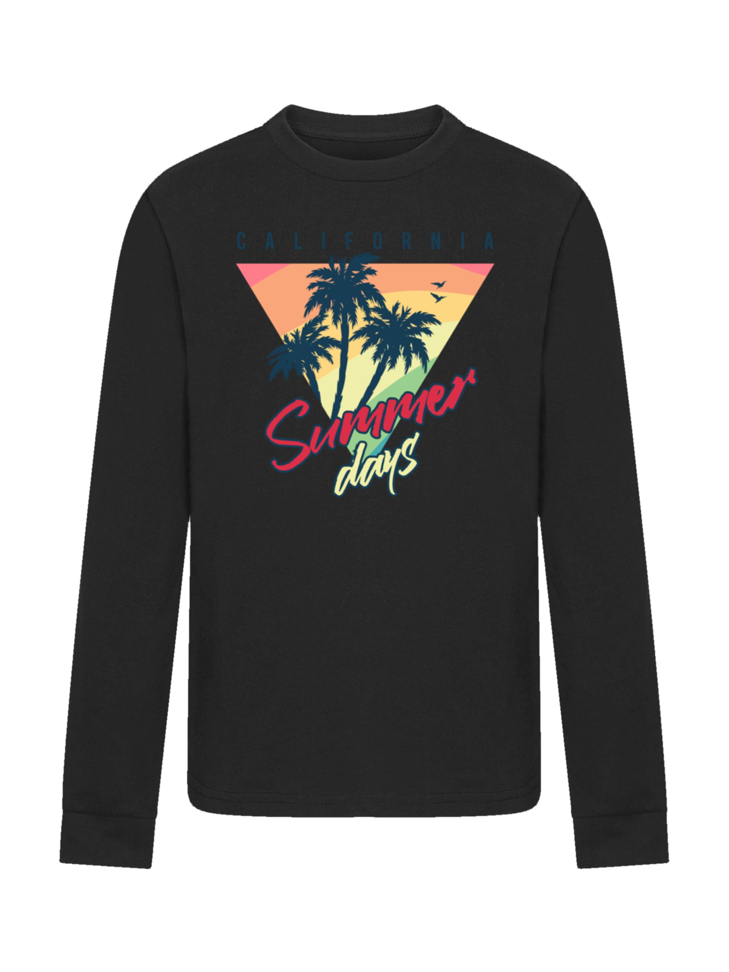 T-Shirt 'California Palmen Retro' F4NT4STIC en noir : devant